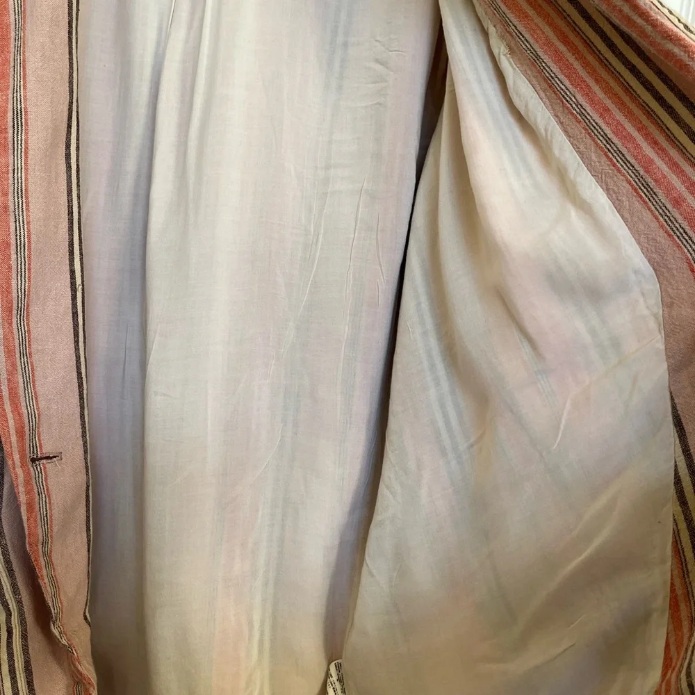 Free People Pink and Cream Striped Blazer - Picture 7 of 12